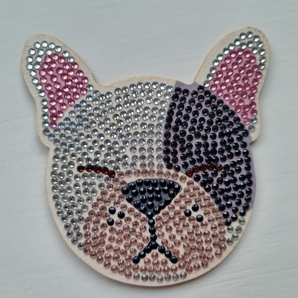 Sparkling Diamond Art French Bulldog Coaster - Perfect for Pet Lovers - Image 2