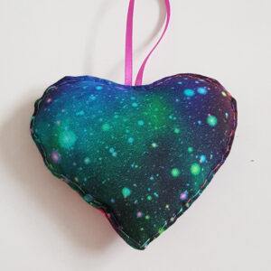 Galaxy Hanging Heart Decoration - Handmade Double-Sided Gift
