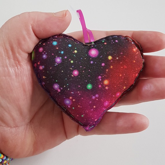 Galaxy Hanging Heart Decoration - Handmade Double-Sided Gift