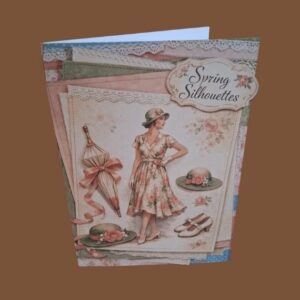 Greetings card for a female who likes fashion, muted shades of peaches and cream