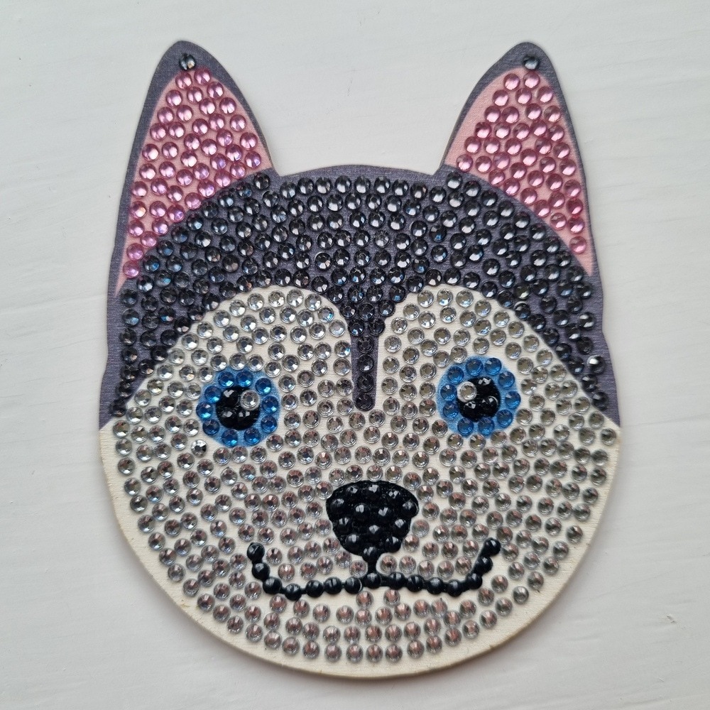 Husky Dog Diamond Art Coaster – Sparkling Elegance for Your Table - Image 2