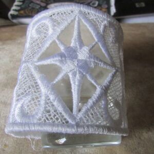 Premiums for Candle Wrap Machine Embroidery to wrap around glass