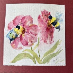 Beautiful handpainted greetings card