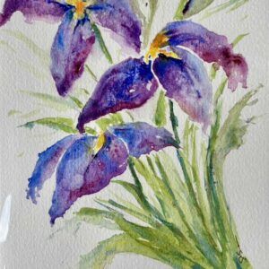 Handpainted Iris Blank Card