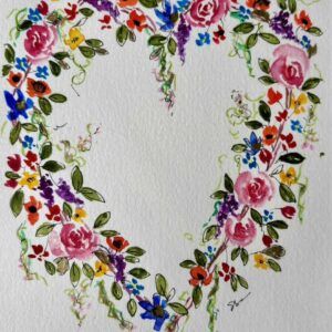 Floral Heart : A5 blank card