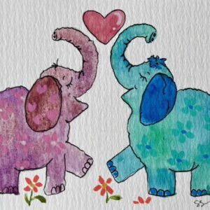 Two happy elephants