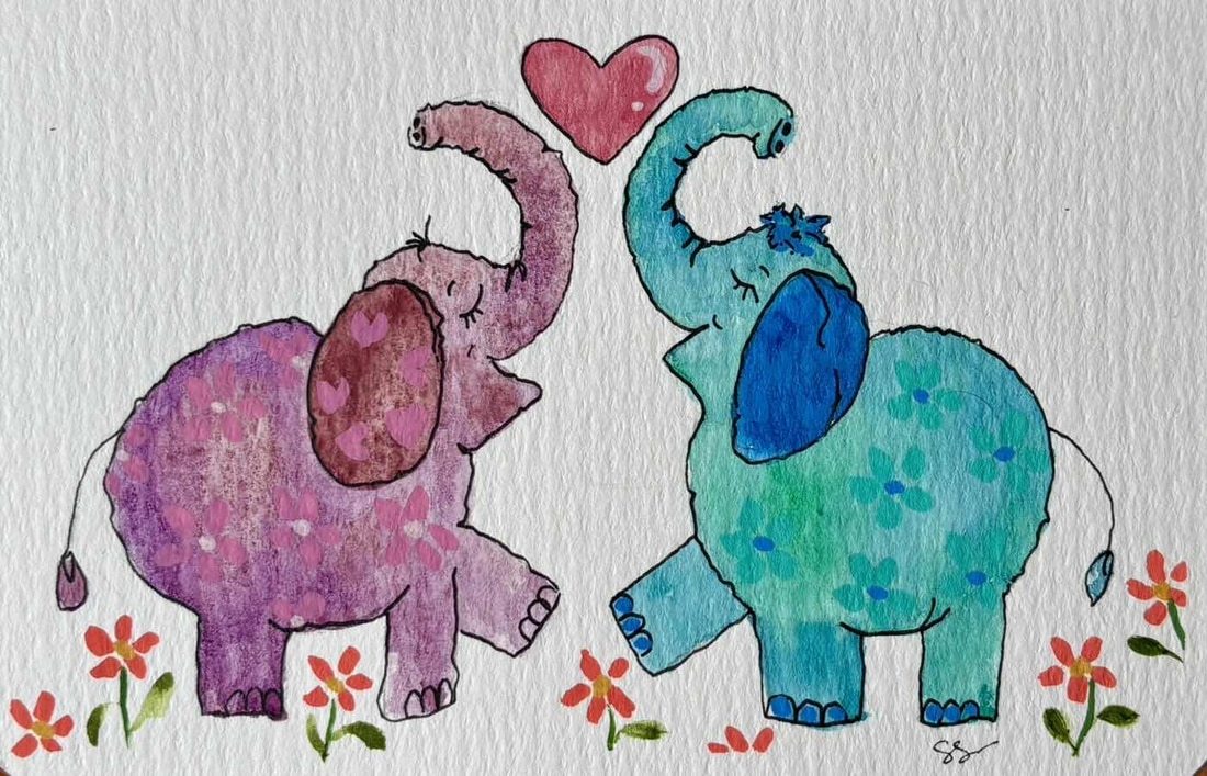 Two happy elephants - Image 2