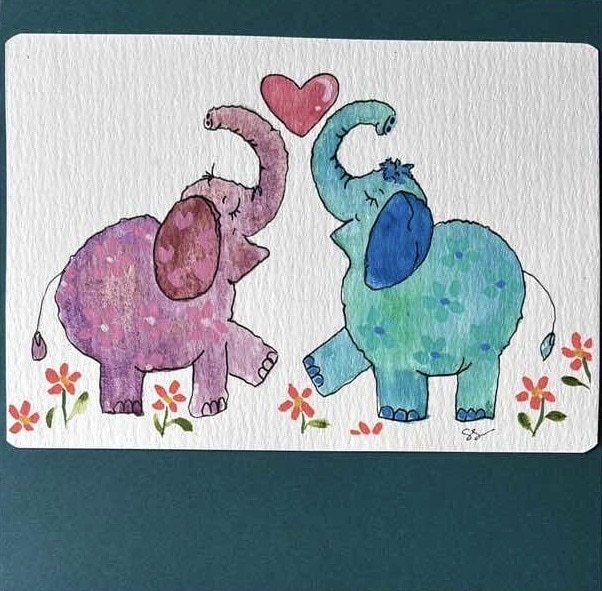 Two happy elephants
