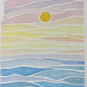 Tranquility : A5 handpainted blank card