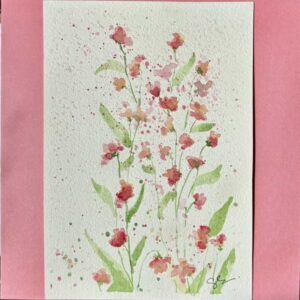 Fragile florals : hand painted blank card