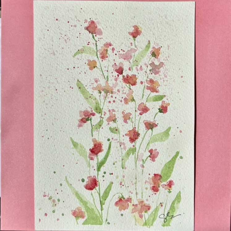 Fragile florals : hand painted blank card