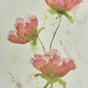 Fragile flowers : A5 size blank card for all occasions