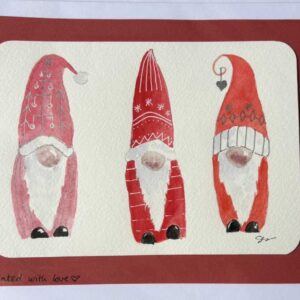 Red Gnomes : A5 size blank card