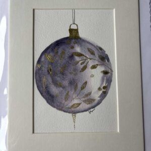 Exquisite Hand-Painted Purple Bauble with Gold Accents