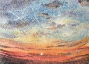 Exquisite Miniature Watercolour Painting - Blue Skies & Dream Spaces - Image 2