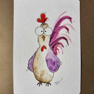 Custom Cartoon Cockerel Blank Card: Perfect for Every Occasion