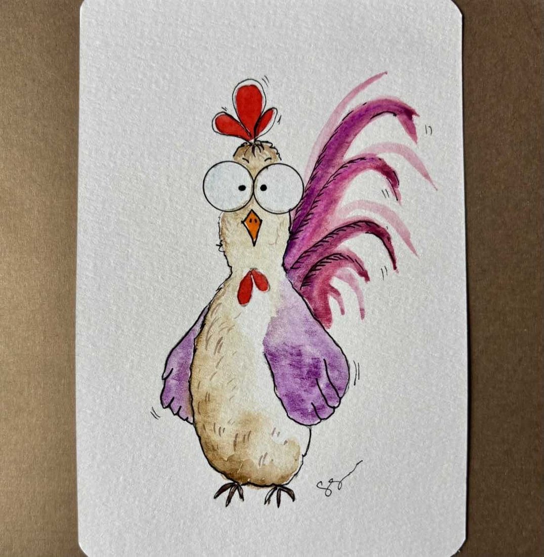 Custom Cartoon Cockerel Blank Card: Perfect for Every Occasion - Image 2