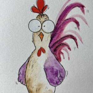 Custom Cartoon Cockerel Blank Card: Perfect for Every Occasion