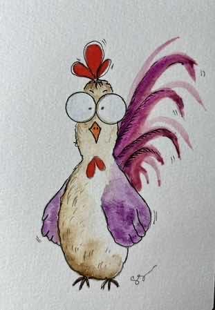 Custom Cartoon Cockerel Blank Card: Perfect for Every Occasion