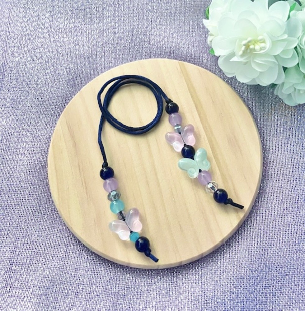 Glass Butterfly Beaded Bookmark