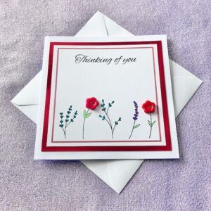 Thank You So Much Red Button Flowers Card