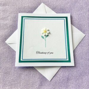 Handmade ‘Thinking of You’ Card with Daisy Embellishment