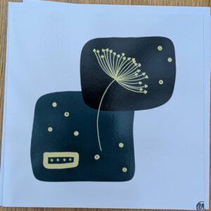 Dandelion Blank Greeting Card Featuring Original Art by Emma Major