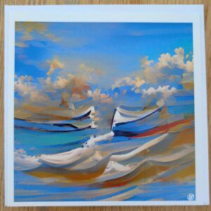 Sand and Sea Blank Greeting Card Featuring Original Art by Emma Major