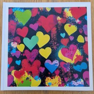 Hearts Together Blank Greeting Card Featuring Original Art by Emma Major