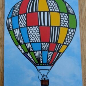 Little Guy balloon rectangle Blank Greeting Card Featuring Original Art by Emma Major