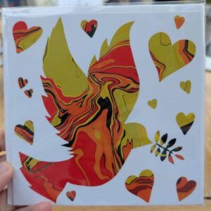 Orange dove Blank Greeting Card Featuring Original Art by Emma Major
