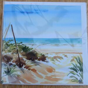 At the Beach Blank Greeting Card Featuring Original Art by Emma Major