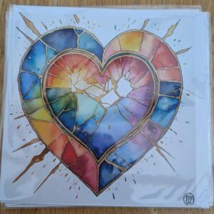 Kintsugi Heart Blank Greeting Card Featuring Original Art by Emma Major