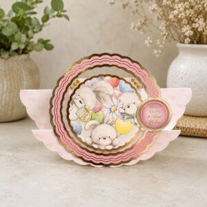 Pack of 2 Cute Bunny “Rocker” Style Greetings Cards with envelopes