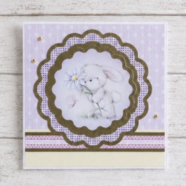 Pack of 3 Cute Bunny Hugs 4” Mini Greeting/Notelet Cards with envelopes (Lilac). - Image 2