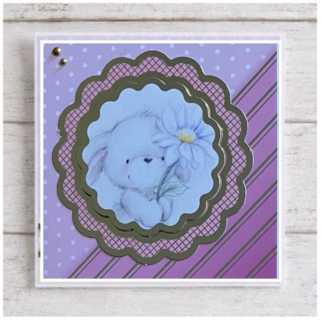 Pack of 3 Cute Bunny Hugs 4” Mini Greeting/Notelet Cards with envelopes (Pink) - Image 2