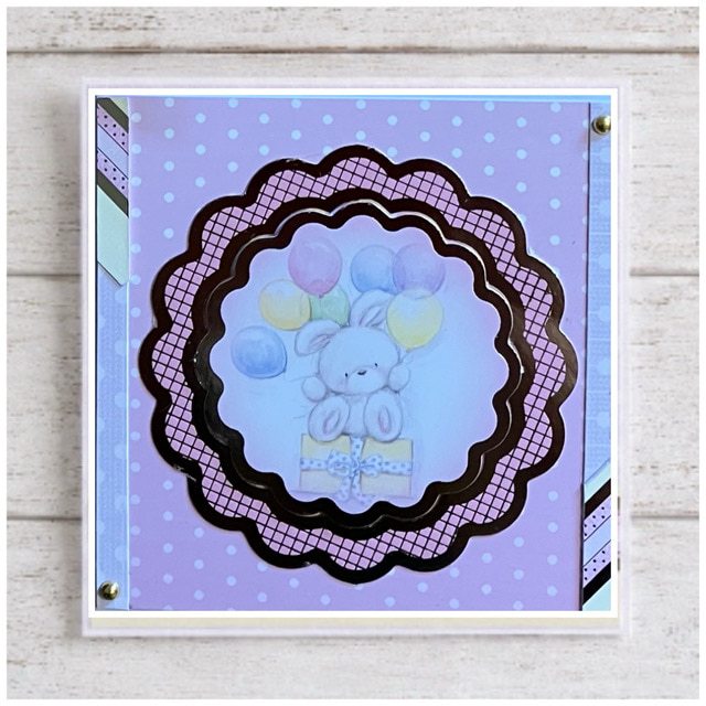 Pack of 3 Cute Bunny Hugs 4” Mini Greeting/Notelet Cards with envelopes (Pink) - Image 3