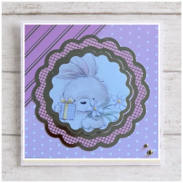Pack of 3 Cute Bunny Hugs 4” Mini Greeting/Notelet Cards with envelopes (Pink) - Image 4