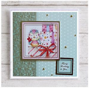Pack of 2 Birthday Birdies 5.5” square Greetings Cards with envelopes