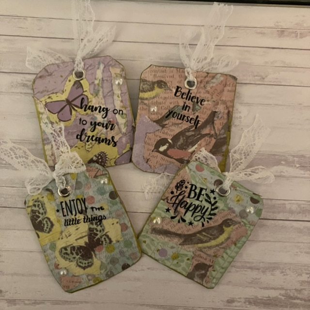 Pack of 4 Vintage Style Encouraging Ephemera Gift Tags/Journalling irregular Ephemera - Image 7