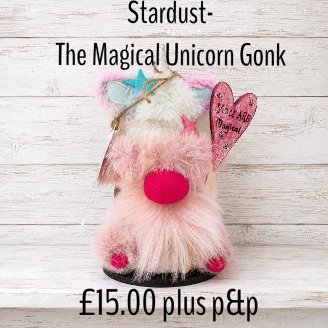 “Stardust” -The Magical Unicorn Gift Gonk. Mini-Presentation Collectible Art Doll Ornamental Decoration.
