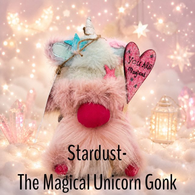 “Stardust” -The Magical Unicorn Gift Gonk. Mini-Presentation Collectible Art Doll Ornamental Decoration. - Image 3