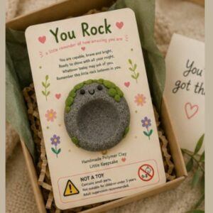 You Rock Pocket Hug | Handmade Worry Stone Gift For Anxiety, Comfort, Calm & Grounding