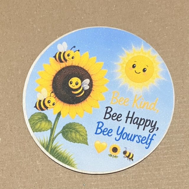 Positive Quotes Bee Inspired Wooden Coasters - Image 4