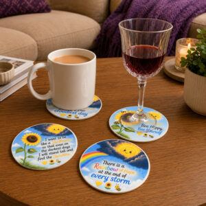 Positive Quotes Bee Inspired Wooden Coasters