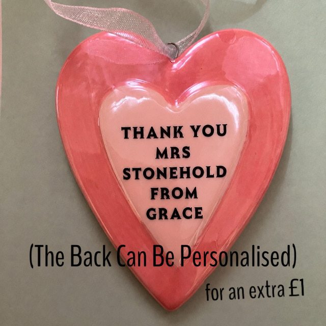 Gorgeous Ceramic Heart Teachers Gift (can be personalised) - Image 7