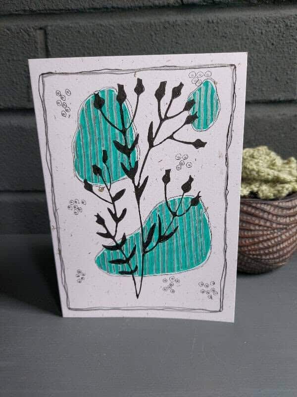 Modern Botanicals - Teal Shapes