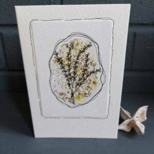 Hand-painted watercolour botanical greeting card – wild lavender