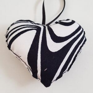 Quirky Monochrome Hanging Heart Decoration