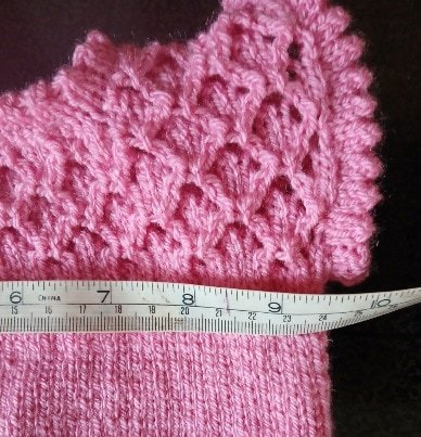 Hand-knitted baby top. Pink. Approx 0 to 3 mths. All proceeds to The Stroke Association - Image 5